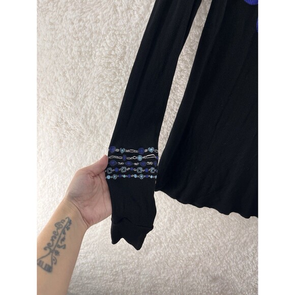 Lauren Moshi Women's XL Shirt Mckinley Chain Evil Eye Fitted Thermal - Picture 3 of 10